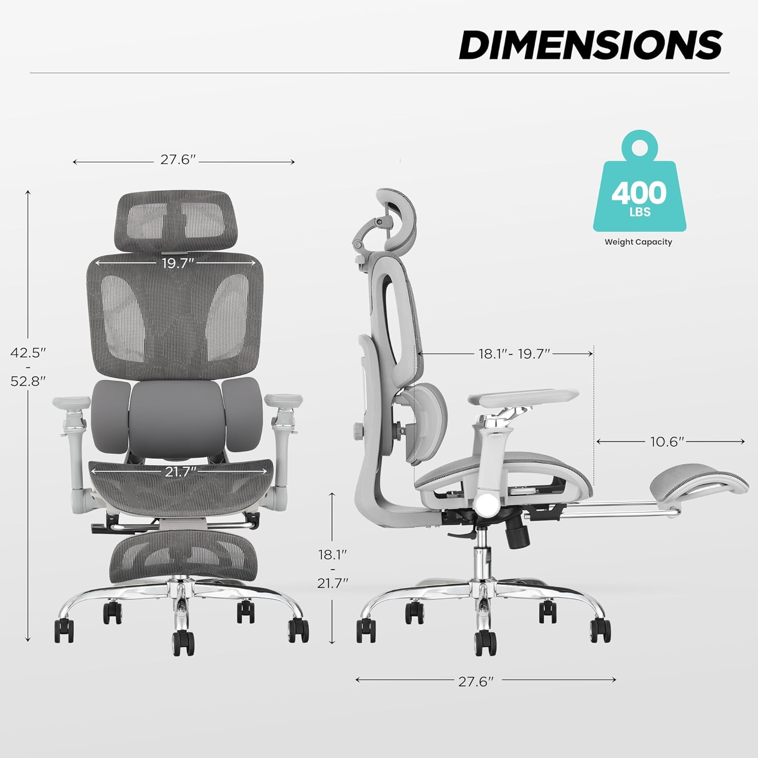 Ergonomic Mesh Chair 3-Zone Lu - Office Furniture Zone 리뷰 및 가격